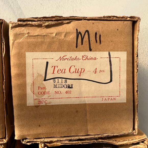 Noritake VINTAGE 60s Midori Japanese Porcelain Tea Cup Set Bamboo 6113 M11 - Picture 14 of 14